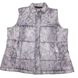 Michael Kors Fur Print Gray Puffer Vest Size XL